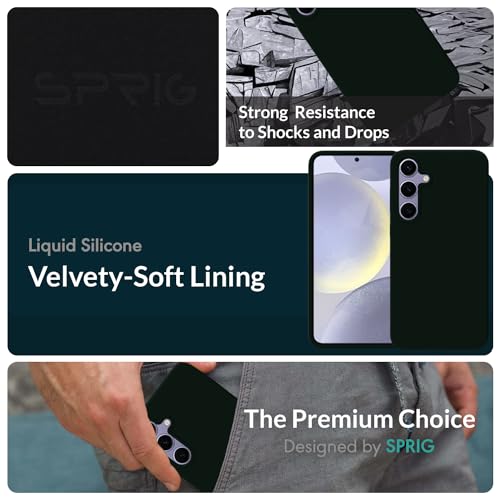 SPRIG Compatible with Samsung Galaxy S24 Plus 5g Premium SilkTone Back Cover Drop Tested Shock Proof Mobile Case for Men, Women, Boys and Girls with Camera Protection (Dark Green) - Image 2