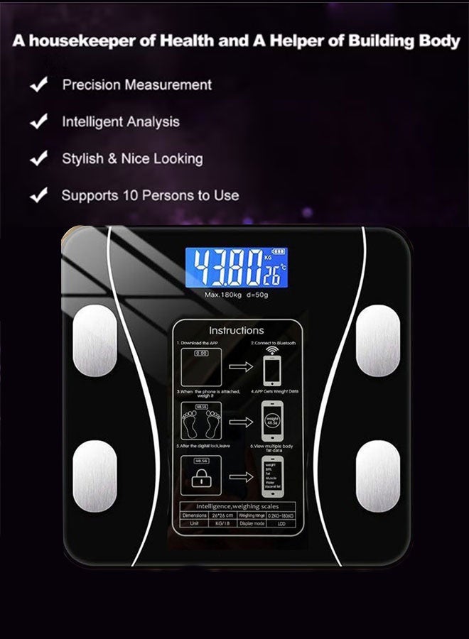 Smart Body Fat Scale with Bluetooth Connectivity & Multi-User Support Precisely Track 15 Health Metrics for Effective Weight Management - Image 4