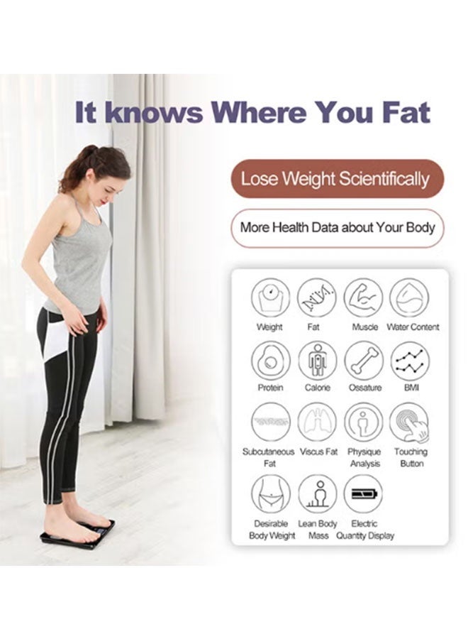 Smart Body Fat Scale with Bluetooth Connectivity & Multi-User Support Precisely Track 15 Health Metrics for Effective Weight Management - Image 5