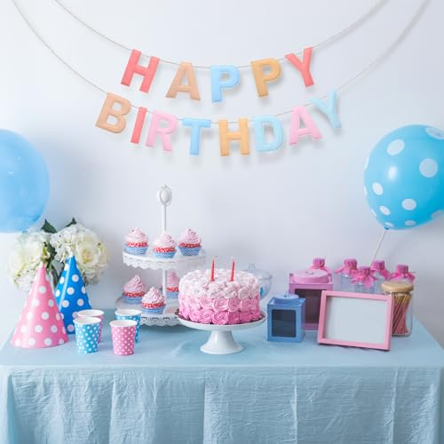 Mindsoft Felt Happy Birthday Garland Rainbow Banner Reusable Happy Birthday Sign Party Supply for Party Decor (Macaron Color,Normal) - Image 4