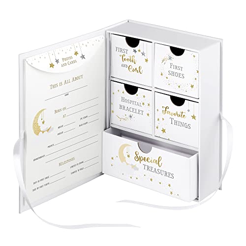 Lillian Rose Large Twinkle, Twinkle Baby Keepsake Box, White - Image 3