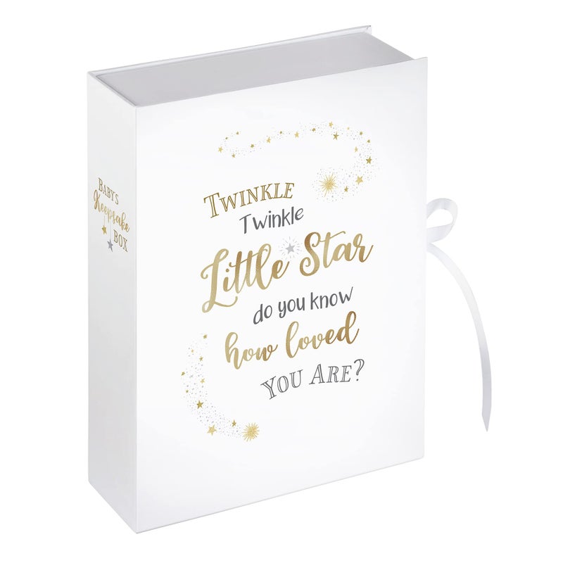 Lillian Rose Large Twinkle, Twinkle Baby Keepsake Box, White - Image 5