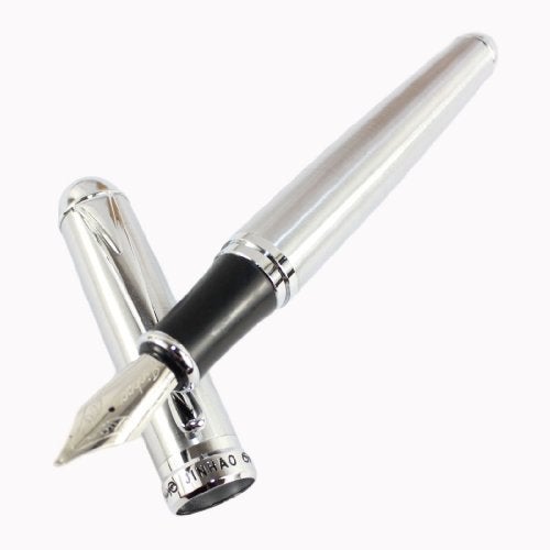 Gullor Advanced Full Silvery Mat Calligraphy Fountain Pen Jinhao X750 Broad 18kgp Best Metal Pen - Bent Nib - Image 4