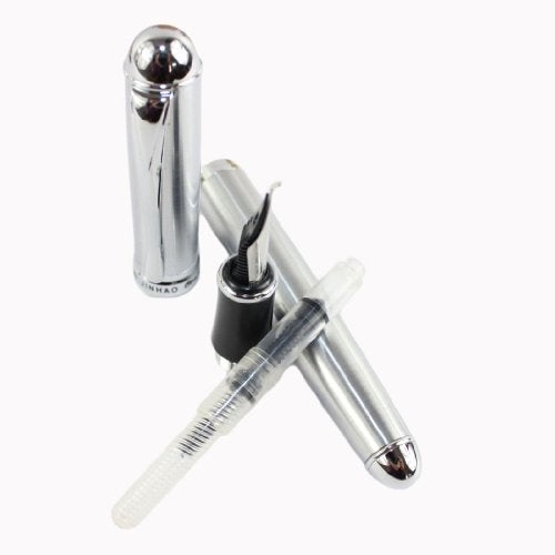 Gullor Advanced Full Silvery Mat Calligraphy Fountain Pen Jinhao X750 Broad 18kgp Best Metal Pen - Bent Nib - Image 5