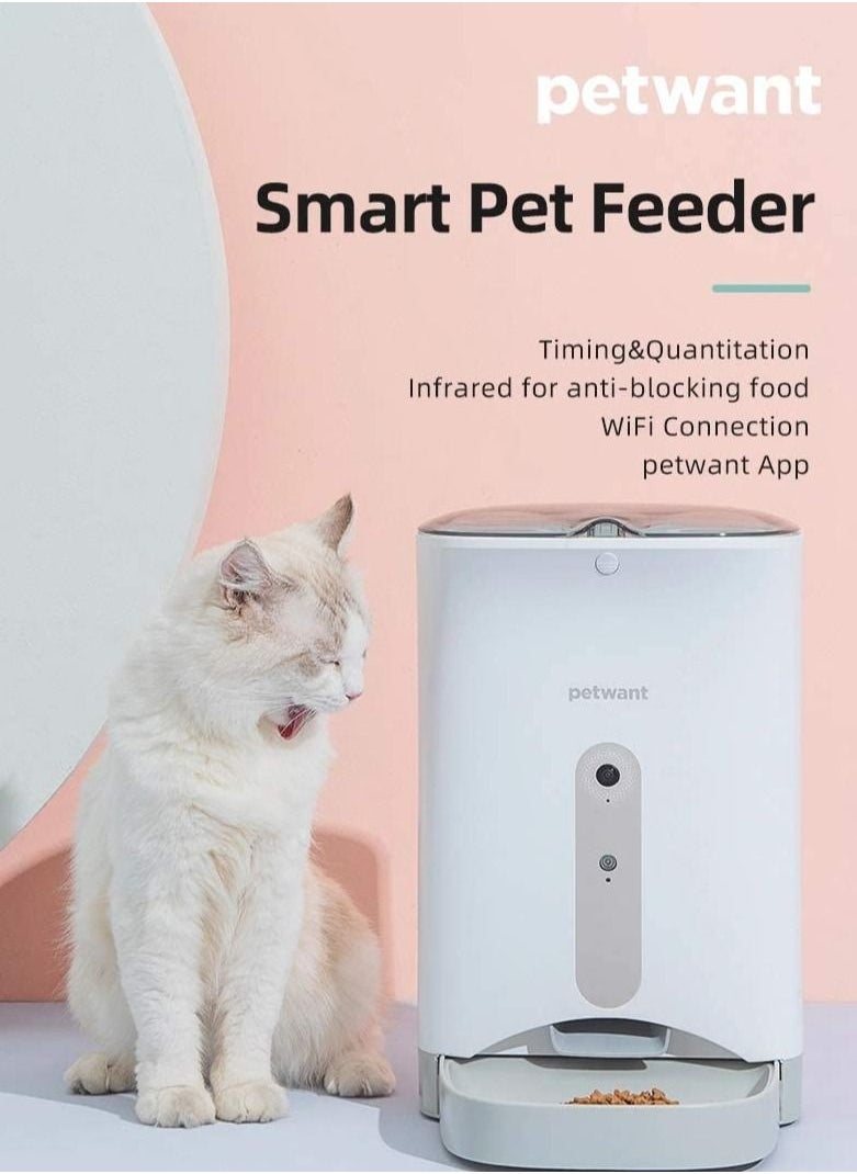 Petwant 4.3L Automatic Pet Feeder with 2MP Camera and App Control Support Night Vision for Cat Dog  - Image 2