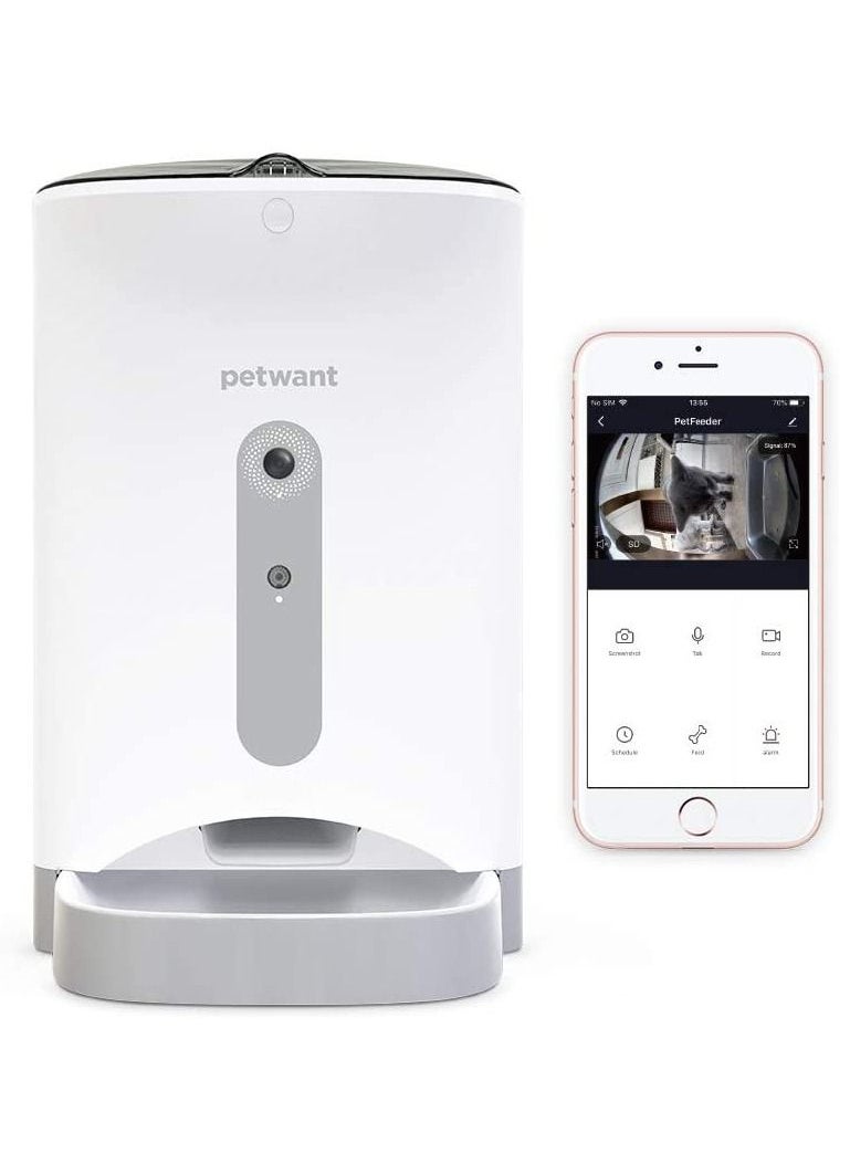 Petwant 4.3L Automatic Pet Feeder with 2MP Camera and App Control Support Night Vision for Cat Dog  - Image 1