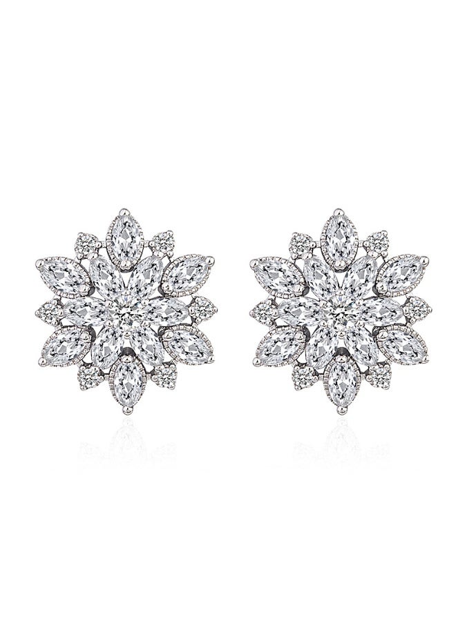 KUYING Temperament Inlaid Diamond Earrings With Hooks And Studs