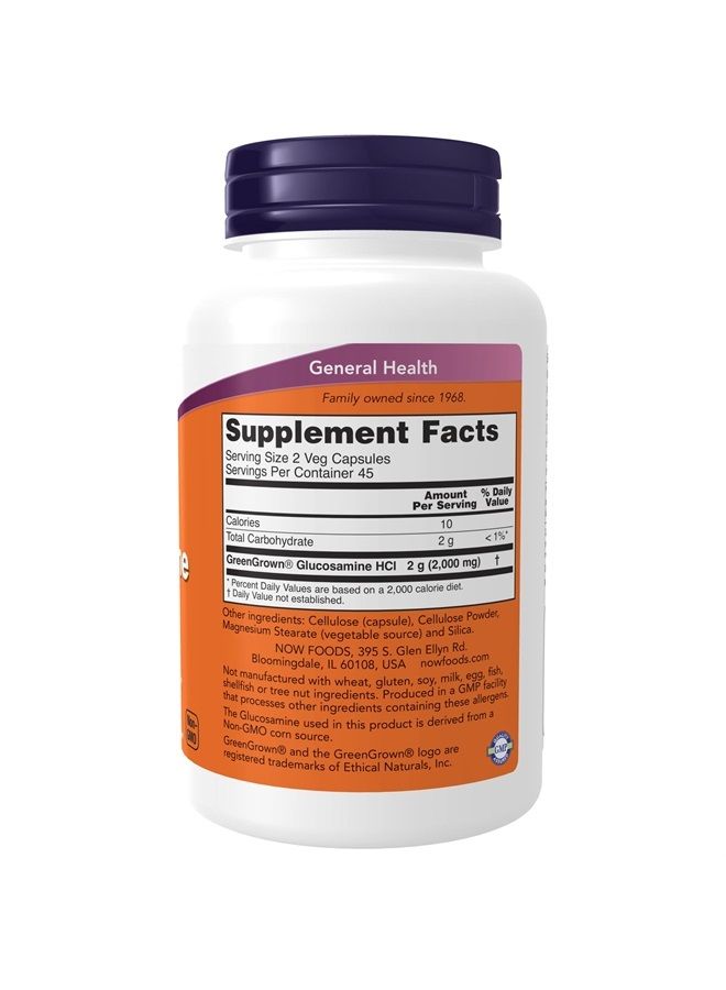 now Supplements, Glucosamine '1000' (GreenGrown® Glucosamine), Vegetarian, 90 Veg Capsules - Image 2