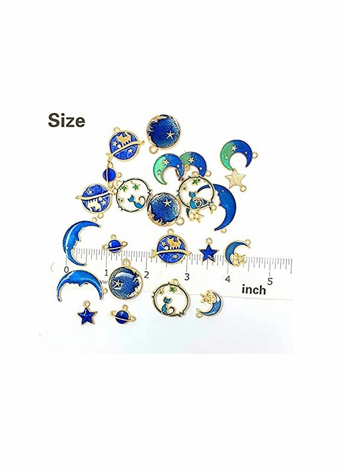 Excefore Assorted Gold Plated Enamel Cat Moon Star Celestial Charm for jewelry making supplies kit Earrings Necklace Bracelet Jewelry Making and Crafting - Image 5