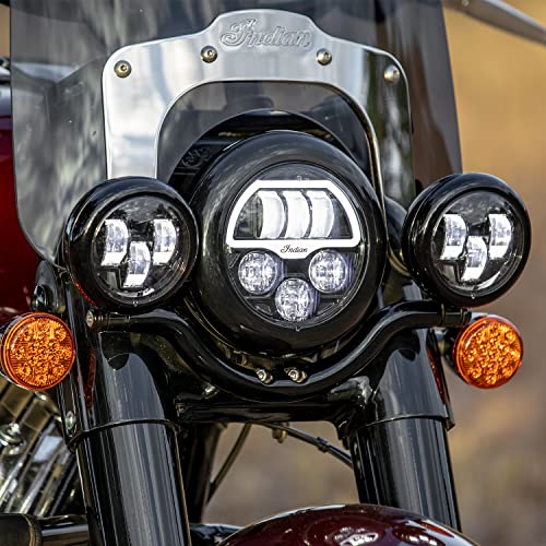 Indian Motorcycle Driving Lights Pathfinder S LED, Pair, for Specific Challenger, Chief, Chieftain, Pursuit Dark Horse, Roadmaster Limited Models and More, Gloss Black, 3.5-Inch Size - 2884708-266 - Image 2