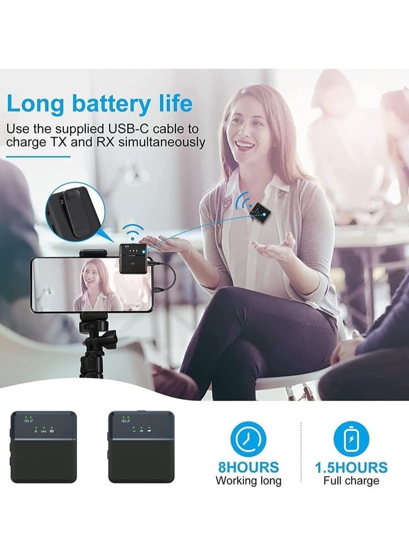 JAJEEK Mini Microphone For Iphone & Type C PC Camera 360 ° HD Radio Wireless Transmission 20 Meters 65 Feet Recording Interview Video Recording Vlog. - Image 3