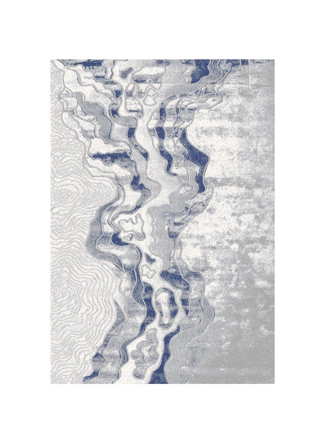 DANUBE HOME Harmony Modern Abstracts Rug | Washable Modern Rugs Style | Polypropylene + Polyester Area Rug Floor Covering | Indoor Carpet For Living Room Dining Bedroom 160X230cm-Blue - Image 4