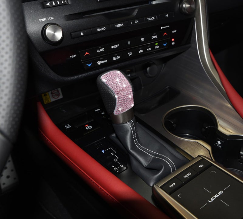 HHLOU Bling Crystal Shifter Gear Lever Accessories Compatible With Lexus ES RX NX RC IS GX460 GS 20142022 Pink - Image 2