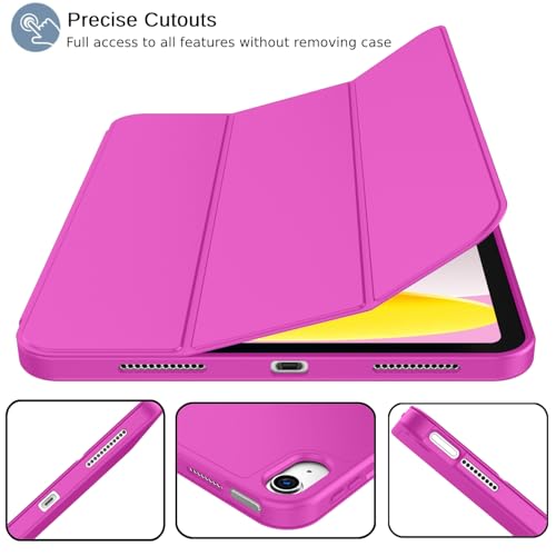 iMieet iPad A16 Case 11th GeniPad 10th Generation Case 11Inch 2025109 Inch 2022 with Pencil Holder Trifold Stand Smart Cover with Soft TPU BackAuto WakeSleepDeep Pink - Image 3
