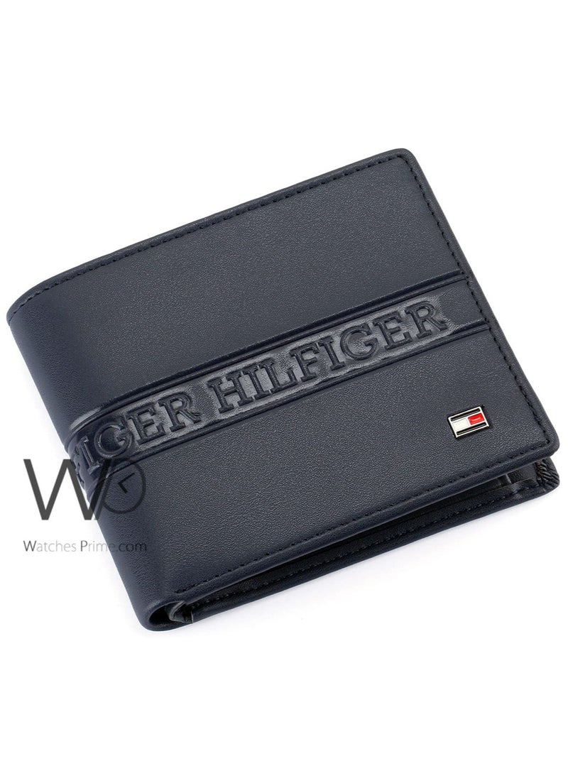 Tommy Hilfiger Plus Tommy Hilfiger Jewel Men's Purse Natural Leather Patterned Dark Blue  - Image 1