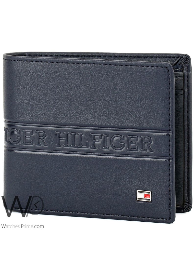 Tommy Hilfiger Plus Tommy Hilfiger Jewel Men's Purse Natural Leather Patterned Dark Blue  - Image 3