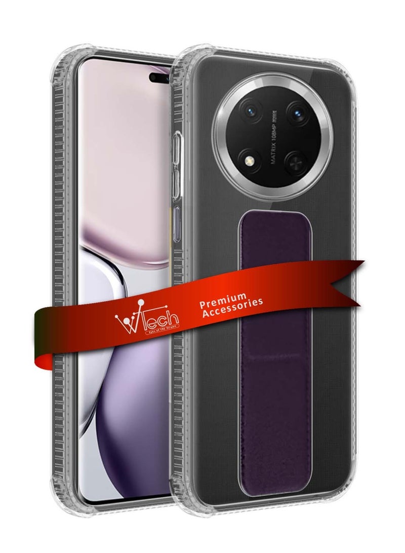 دبليو تيك هونر X9c 5G 2024 / هونر ماجيك 7 لايت 5 جي 2025 TPU غطاء وسادة هوائي بمقبض يدوي - شفاف / بنفسجي الباذنجان - Image 1
