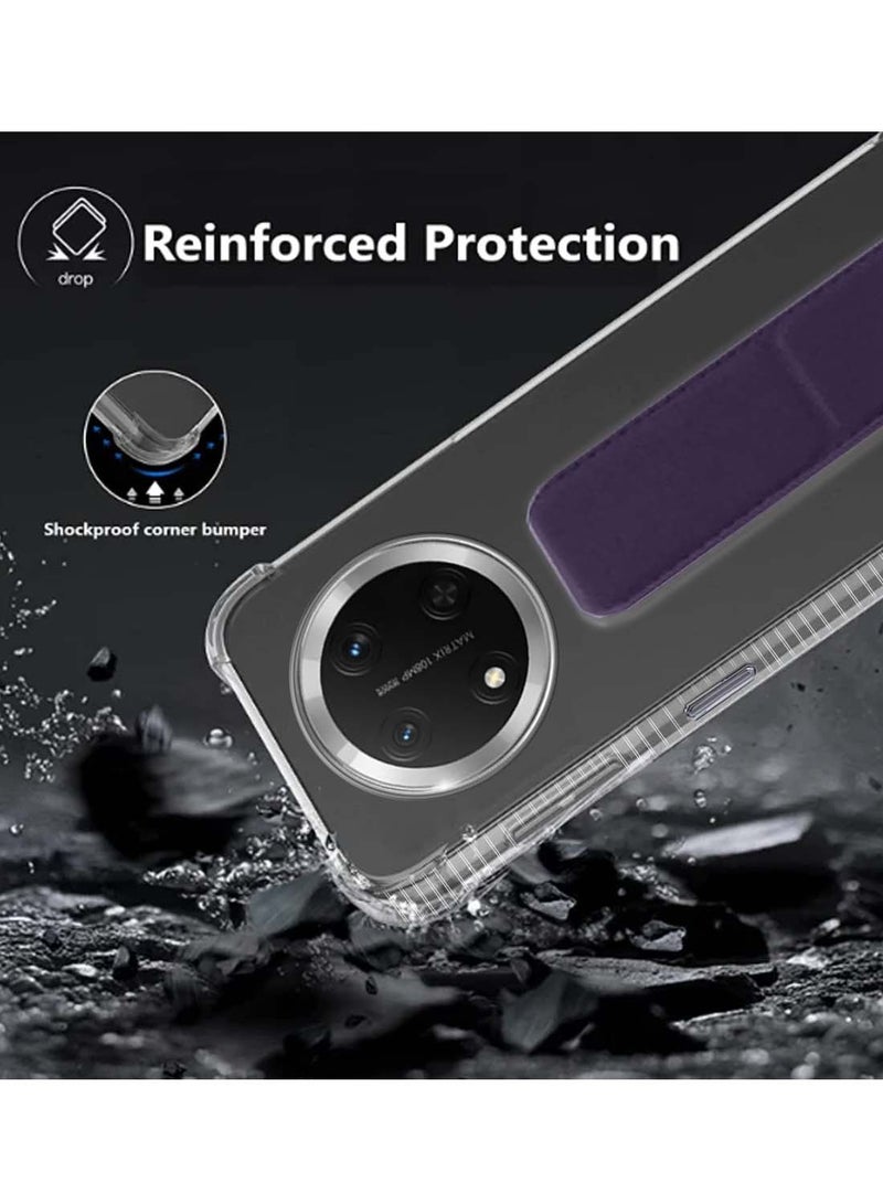 دبليو تيك هونر X9c 5G 2024 / هونر ماجيك 7 لايت 5 جي 2025 TPU غطاء وسادة هوائي بمقبض يدوي - شفاف / بنفسجي الباذنجان - Image 4