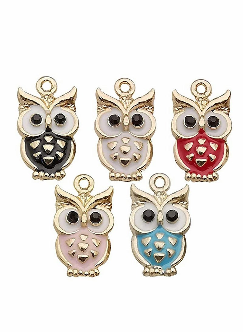 واي آند دي 30 pcs Gold Plated Enamel Owl Charms Pendant for Jewelry Making Necklace Bracelet Earring and Slime DIY Accessories (M459) - Image 1