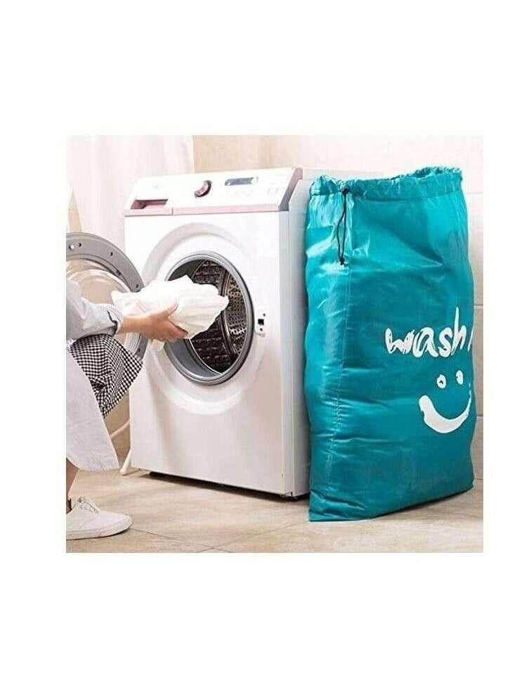 Houmt - Laundry Bag Wash Me Extra Large Machine Washable Travel Dirty Clothes Storage Organizer Basket Drawstring Closure - Image 1