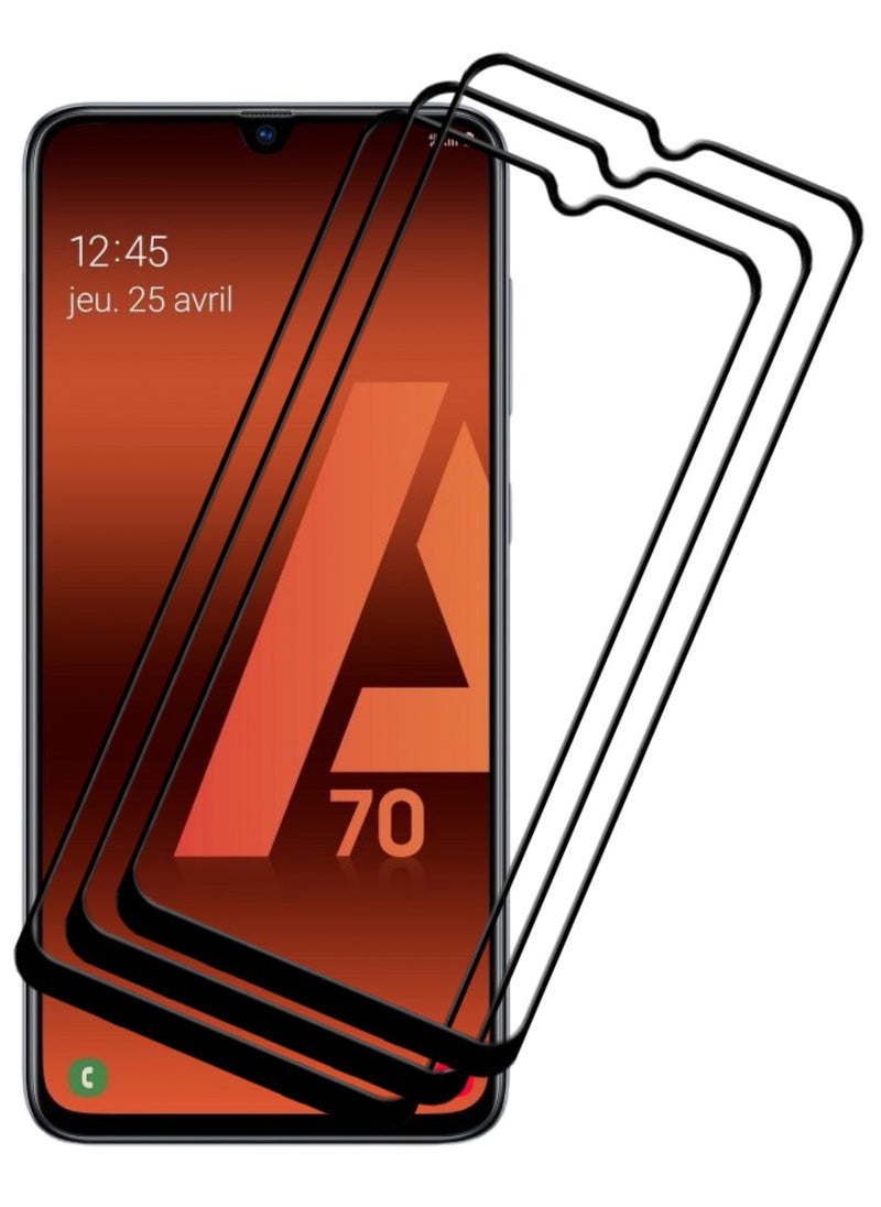 ACLIX 3 Pieces Antistatic ESD Dustproof Premium Quality High Definition Tempered Glass Screen Protector Designed For Samsung Galaxy A70 - Image 1