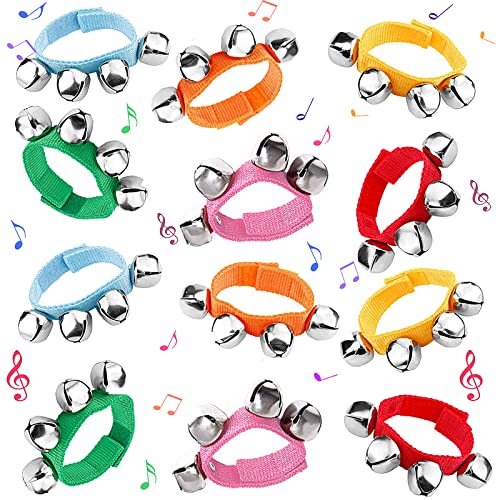 POPLAY Jingle Bells,12 PCS Kids Musical Instruments Ankle Bells for Party Favors Goodie Bags Stuffers - Image 1