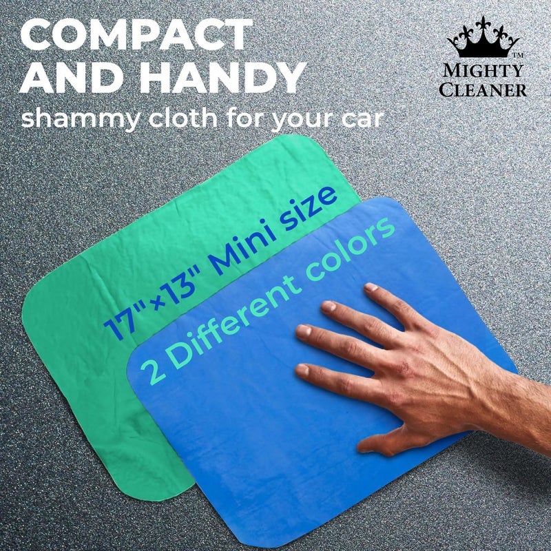 Mighty Cleaner Premium 2pk Mini +1 Free Shammy Cloth for Car Drying - (17”x13”) - Super Absorbent Chamois Towel for Car - Reusable Shammy Towel for Car - Scratch-Free Car Drying Towel - Image 5
