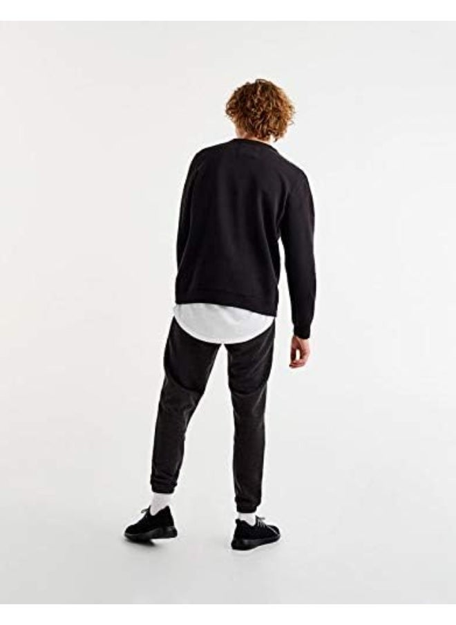 LOUD UNIVERSE Men's Slim Fit Fashion Joggers – Black Cotton Trouser With Tapered Leg & Drawstring Waist  - Image 3