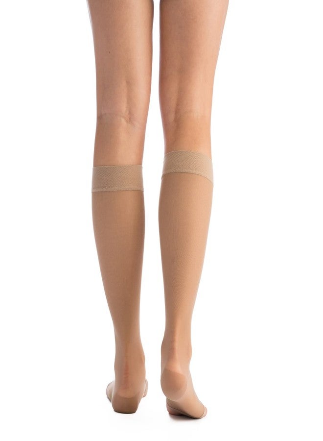EvoNation Women’s Sheer 20-30 mmHg Compression Stockings - Knee High Open Toe Support for Swelling, Varicose Veins, DVT, Flight Travel, Circulation and Pain Relief - Sheer, Firm Fit - Made in USA - Image 2