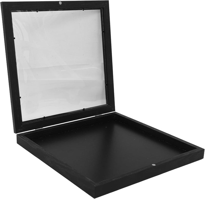ABOOFAN Wood Jersey Shadow Box Display Case 13x13 Black Wood Frame Sports Shirt Display Holder for Football Soccer Basketball Memorabilia Collection - Image 1