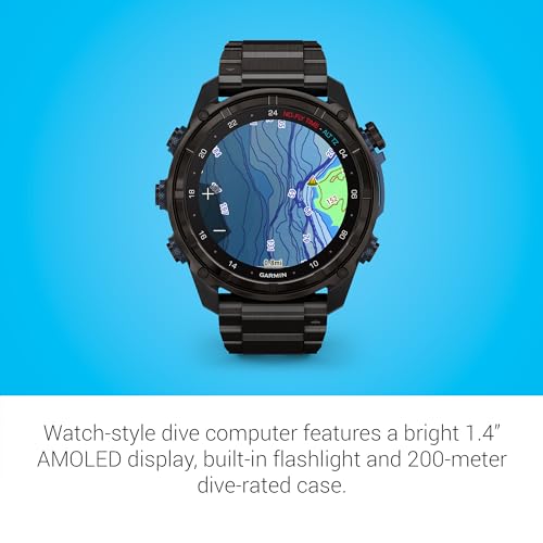 GARMIN ساعة غارمين ديستنت™ Mk3i، كمبيوتر غوص وساعة ذكية متعددة الرياضات مع GPS، تكامل الهواء، تيتانيوم أسود - Image 3