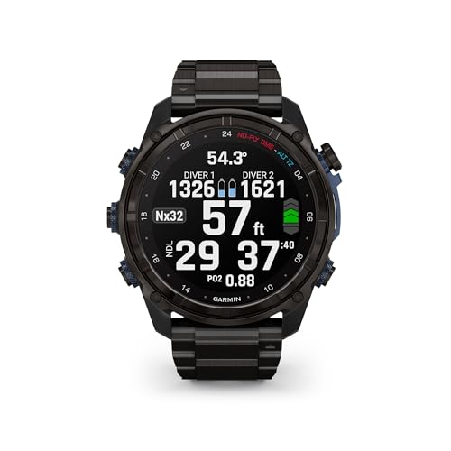 GARMIN ساعة غارمين ديستنت™ Mk3i، كمبيوتر غوص وساعة ذكية متعددة الرياضات مع GPS، تكامل الهواء، تيتانيوم أسود - Image 2