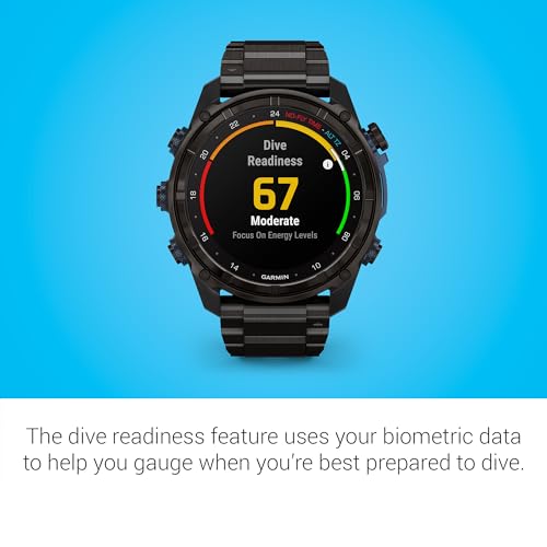 GARMIN ساعة غارمين ديستنت™ Mk3i، كمبيوتر غوص وساعة ذكية متعددة الرياضات مع GPS، تكامل الهواء، تيتانيوم أسود - Image 5