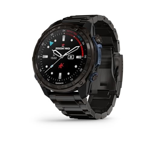 GARMIN ساعة غارمين ديستنت™ Mk3i، كمبيوتر غوص وساعة ذكية متعددة الرياضات مع GPS، تكامل الهواء، تيتانيوم أسود - Image 1