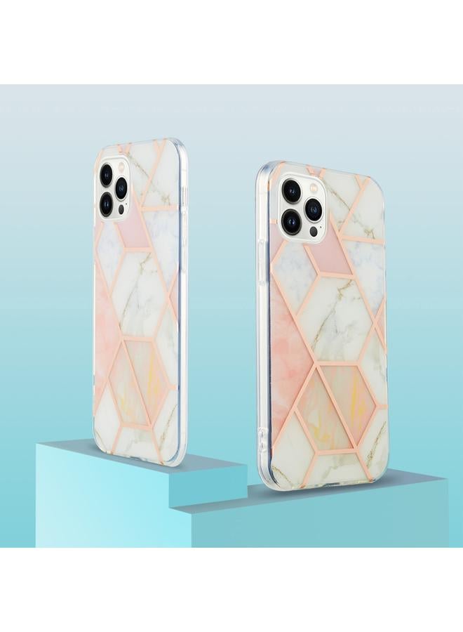 اس-توب جراب لهاتف iPhone 16 Pro Max مطلي بالكهرباء بنمط زهرة رخامية مع غطاء هاتف IMD TPU مقاوم للصدمات من الجانبين - Image 2