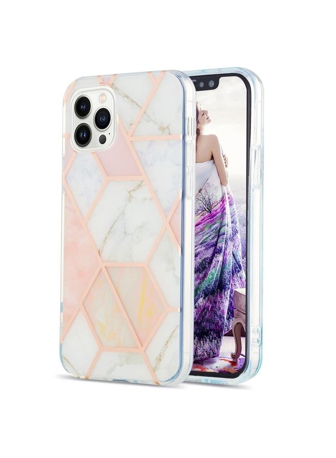 اس-توب جراب لهاتف iPhone 16 Pro Max مطلي بالكهرباء بنمط زهرة رخامية مع غطاء هاتف IMD TPU مقاوم للصدمات من الجانبين - Image 1