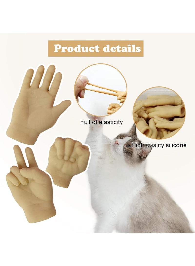 Barakah Tiny Hands for Cats, Pack of 6, Mini Hand Rubber Finger Puppets, Funny Cat Finger Toys, Realistic Cute Little Hands, Cat hands for Paws - Image 3
