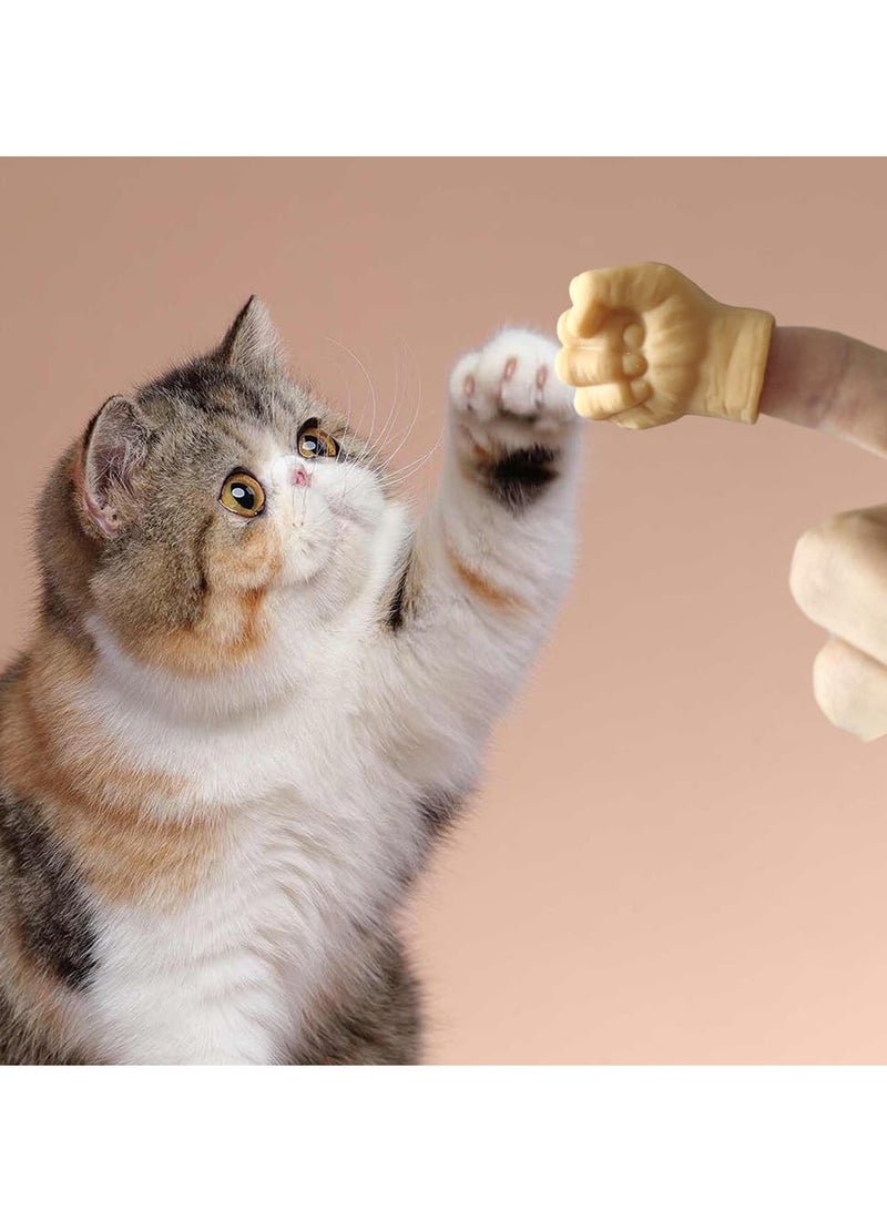 Barakah Tiny Hands for Cats, Pack of 6, Mini Hand Rubber Finger Puppets, Funny Cat Finger Toys, Realistic Cute Little Hands, Cat hands for Paws - Image 2
