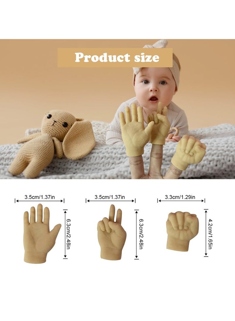 Barakah Tiny Hands for Cats, Pack of 6, Mini Hand Rubber Finger Puppets, Funny Cat Finger Toys, Realistic Cute Little Hands, Cat hands for Paws - Image 4