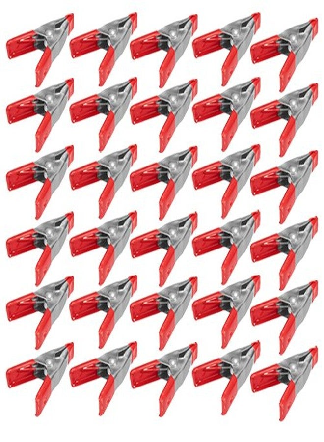 Wideskall® 2" inch Mini Metal Spring Clamps w/Red Rubber Tips Clips (Pack of 30) - Image 2