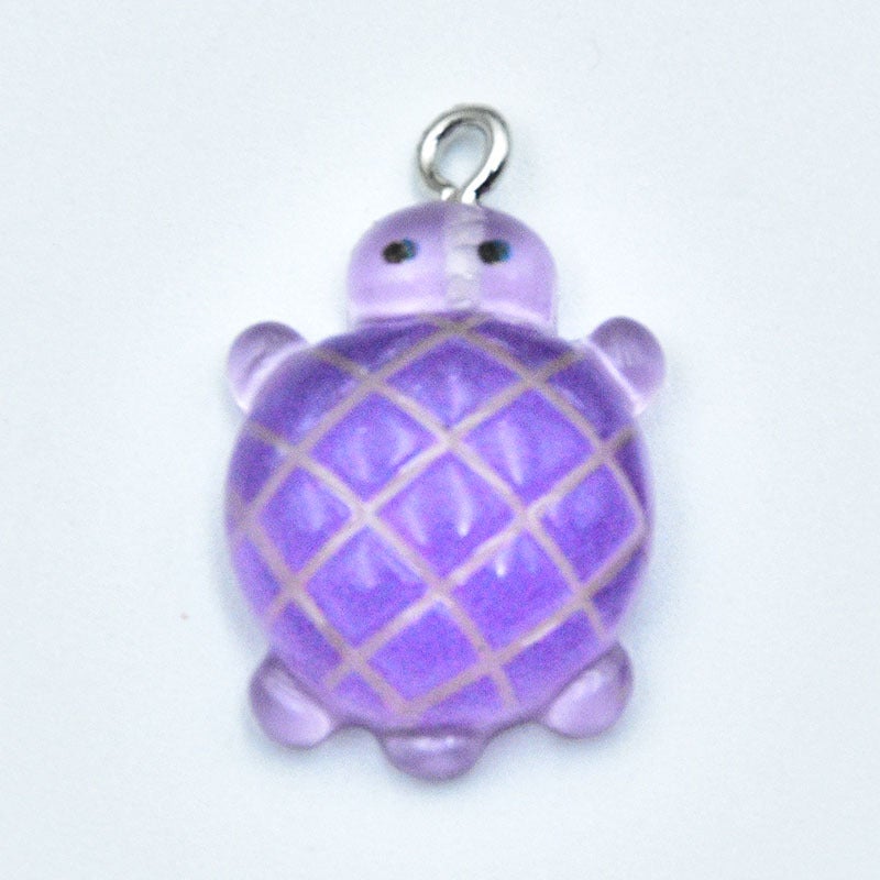 Ocean Series Resin Luminous Cute Cartoon Hanging Simulation Little Turtle Little Turtle Pendant DIY Jewelry Accessories 14-green - Image 4