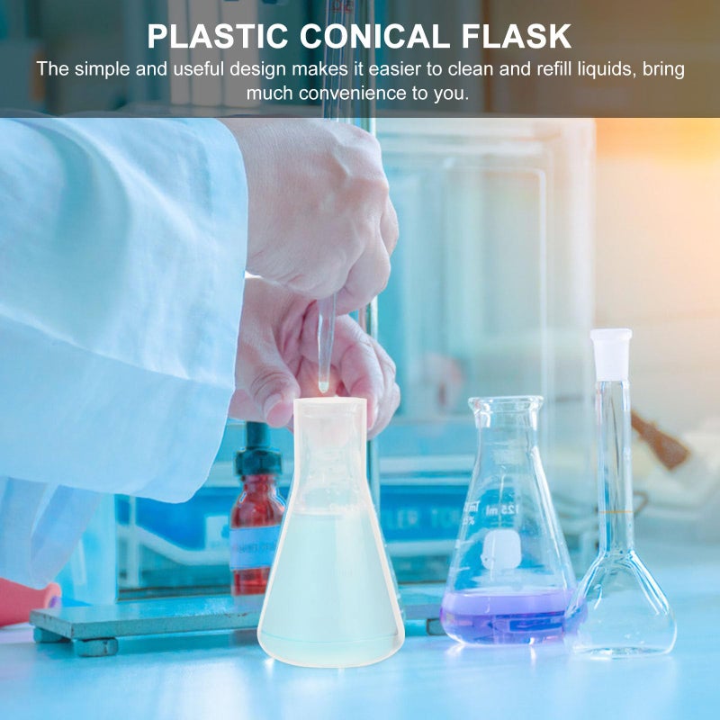 100Ml Plastic Conical Erlenmeyer Flask Set With Scale For Laboratory Experiments 10Pcs - Image 4