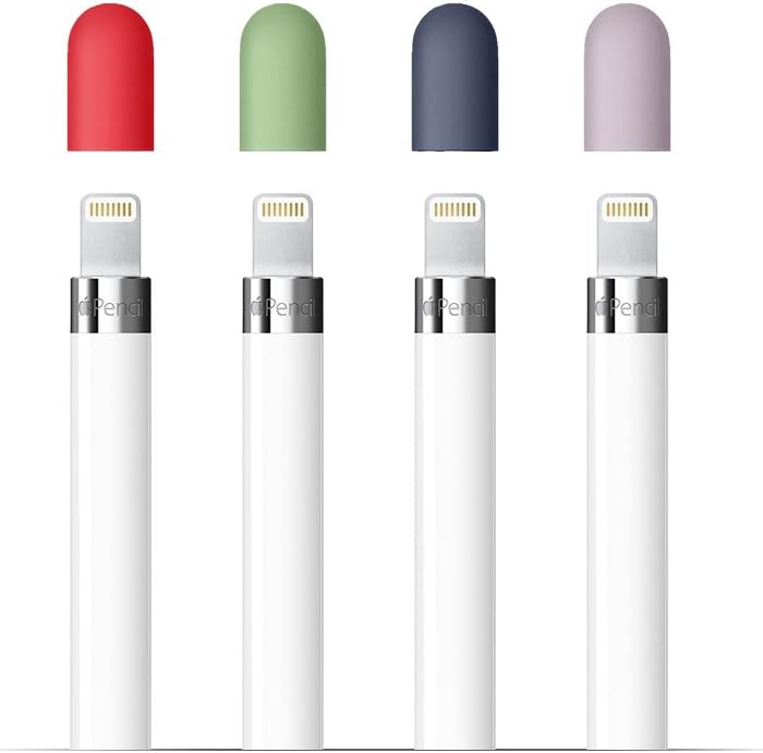 FRTMA Compatible with Apple Pencil Cap - 4 Colors Combo, Midnight Blue, Lavender, Mint, Red - Image 1