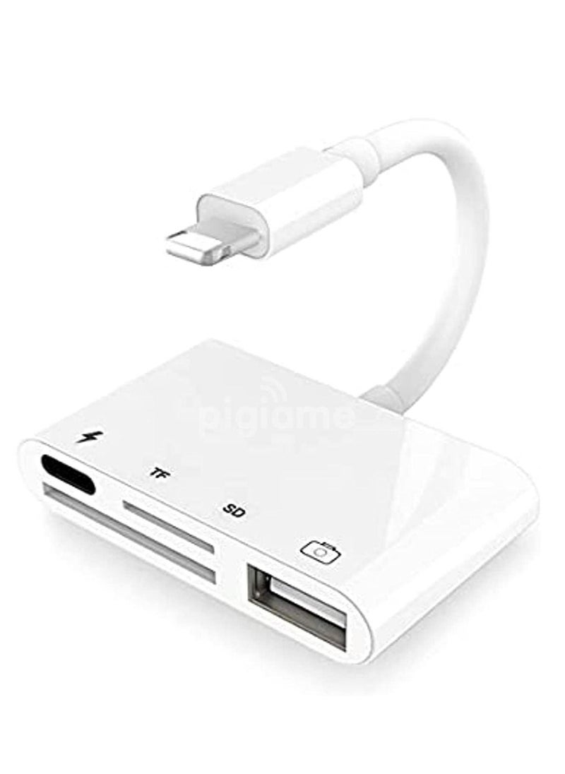 Yesido - Yesido Dual Lightning To TF SD USB OTG Adapter (White) - Image 1