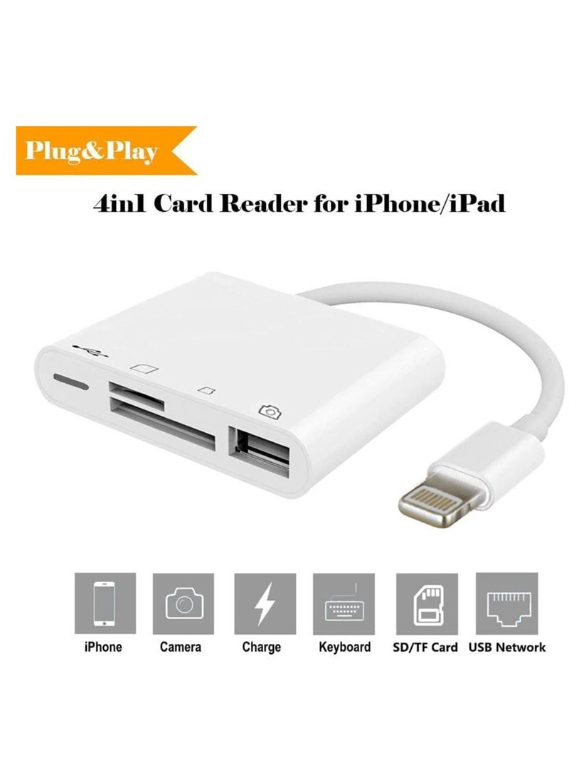 Yesido - Yesido Dual Lightning To TF SD USB OTG Adapter (White) - Image 1