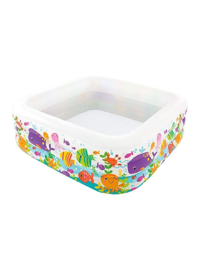 INTEX Aquarium Design Square Shaped Inflatable Swimming Pool for Kids Multicolor 340 L 57471  - Image 1