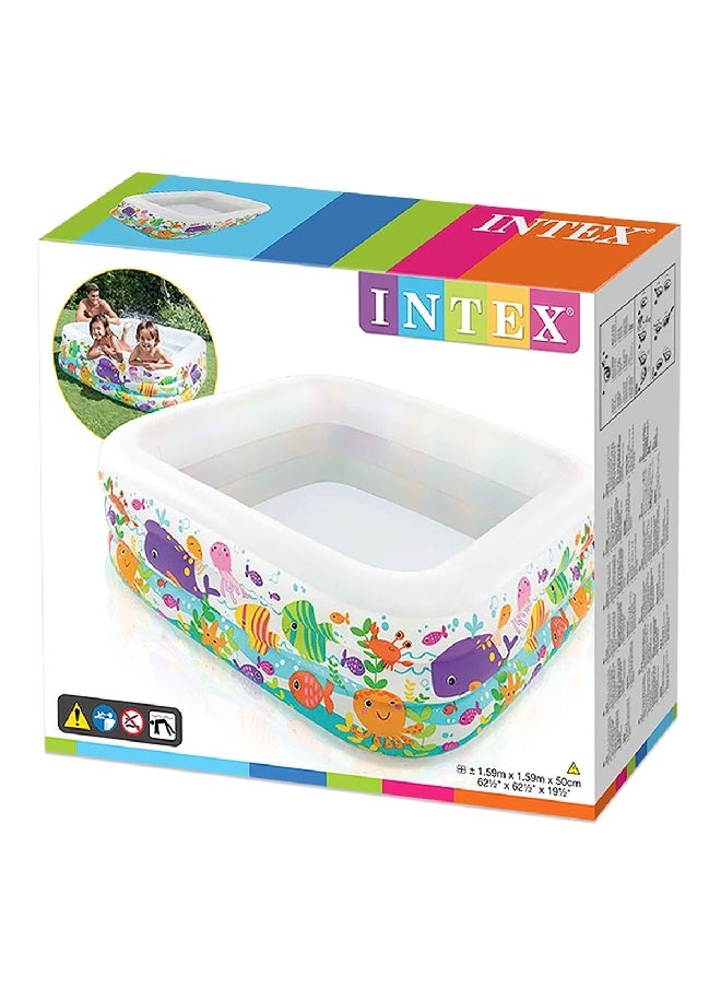 INTEX Aquarium Design Square Shaped Inflatable Swimming Pool for Kids Multicolor 340 L 57471  - Image 3