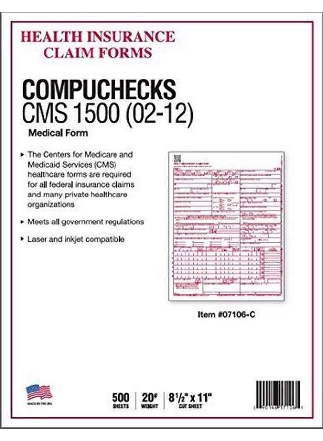 Compuchecks Compuchecks New Cms 1500 Claim Forms - Hcfa (Version 02/12) (500 Sheets), 7106  - Image 3