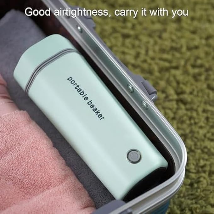 Khazna Portable Electric Kettle Stainless Steel Liner Travel Electric Cup Home Mini Heating Teapot Fast Cooking Single Cup Water Heater 350Ml Hot Water Bottle Light Green - Image 5