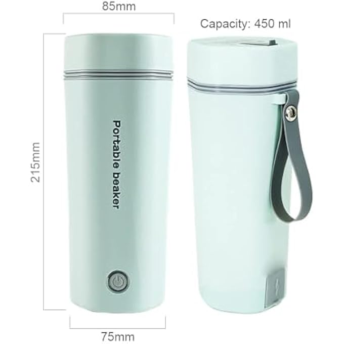 Khazna Portable Electric Kettle Stainless Steel Liner Travel Electric Cup Home Mini Heating Teapot Fast Cooking Single Cup Water Heater 350Ml Hot Water Bottle Light Green - Image 4